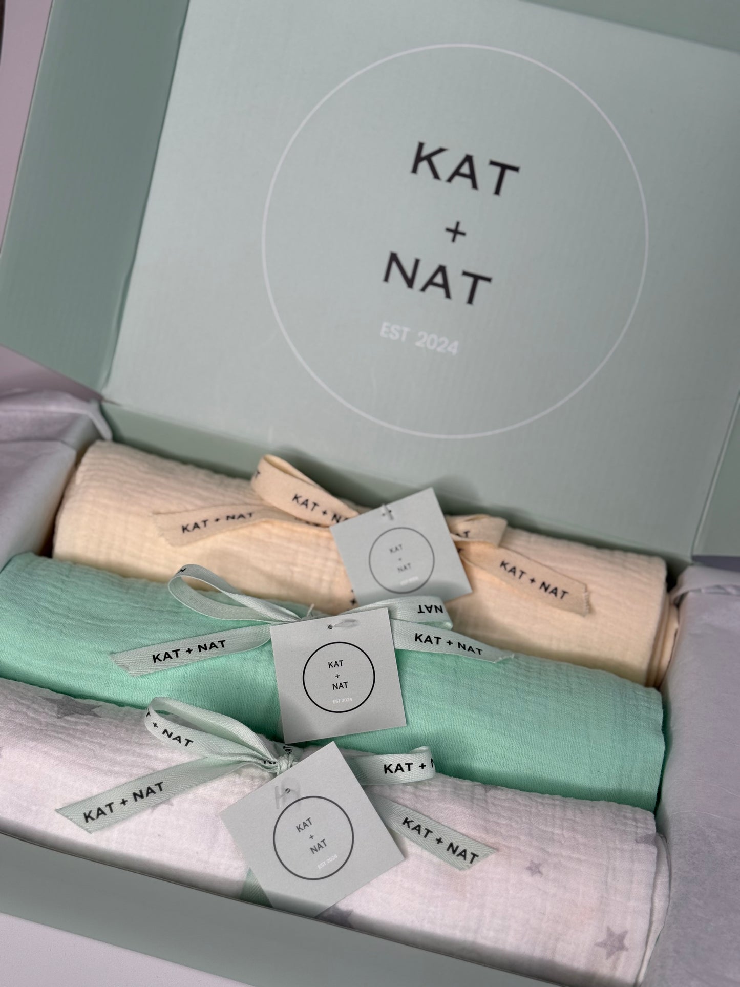 Organic Cotton Muslin Bunny and Stars Blanket (exclusive design)