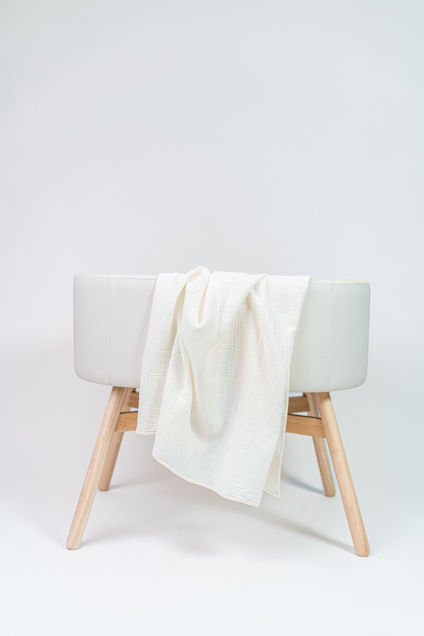 100% Organic Cotton Muslin Baby Blanket (Cream)